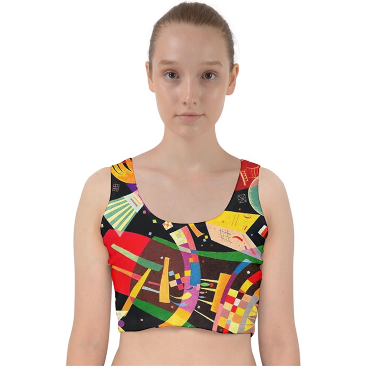 Kandinsky Composition X Velvet Racer Back Crop Top