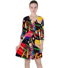 Kandinsky Composition X Ruffle Dress by impacteesstreetwearthree