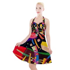 Kandinsky Composition X Halter Party Swing Dress  by impacteesstreetwearthree