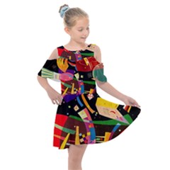 Kandinsky Composition X Kids  Shoulder Cutout Chiffon Dress by impacteesstreetwearthree