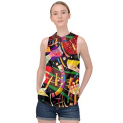 Kandinsky Composition X High Neck Satin Top by impacteesstreetwearthree