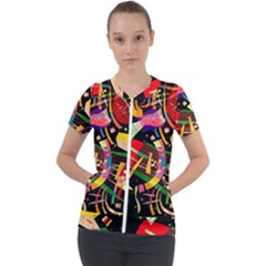 Kandinsky Composition X Short Sleeve Zip Up Jacket by impacteesstreetwearthree