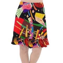 Kandinsky Composition X Fishtail Chiffon Skirt by impacteesstreetwearthree