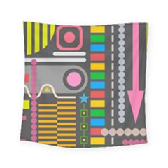 Abstract Background Colors Shapes Square Tapestry (small) by Pakrebo