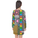 Abstract Background Colors Shapes Long Sleeve Chiffon Shift Dress  View2