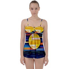 Background Abstract Horizon Babydoll Tankini Set by Pakrebo