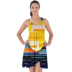 Background Abstract Horizon Show Some Back Chiffon Dress by Pakrebo