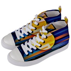 Background Abstract Horizon Women s Mid-top Canvas Sneakers