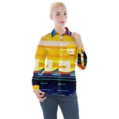 Background Abstract Horizon Women s Long Sleeve Pocket Shirt