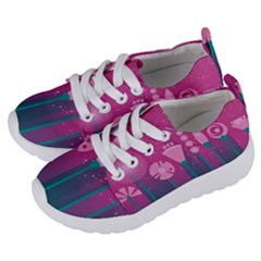 Floral Flowers Abstract Pink Kids  Lightweight Sports Shoes by Pakrebo