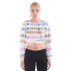 Music Background Music Note Cropped Sweatshirt by Pakrebo