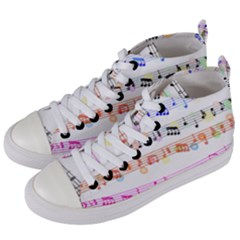 Music Background Music Note Women s Mid-top Canvas Sneakers