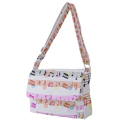 Music Background Music Note Full Print Messenger Bag by Pakrebo