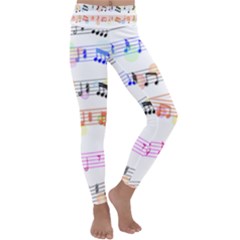 Music Background Music Note Kids  Lightweight Velour Classic Yoga Leggings by Pakrebo