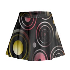 Circles Pinks Yellows Design Mini Flare Skirt by Pakrebo