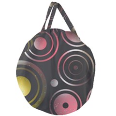 Circles Pinks Yellows Design Giant Round Zipper Tote by Pakrebo