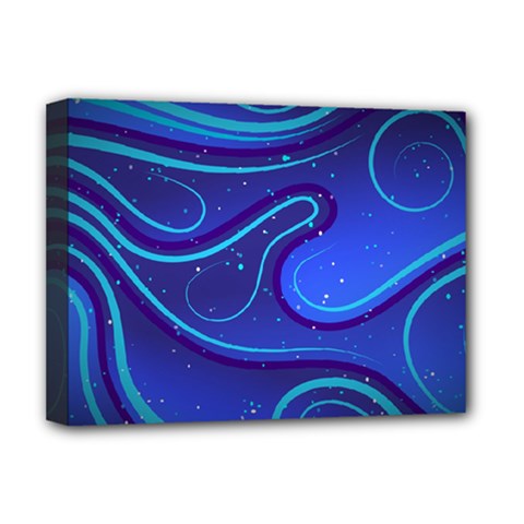 Wavy Abstract Blue Deluxe Canvas 16  X 12  (stretched)  by Pakrebo