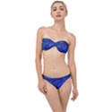 Wavy Abstract Blue Classic Bandeau Bikini Set View1