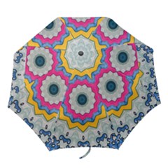 Kaleidoscope Bright Flower Mandala Folding Umbrellas by Pakrebo