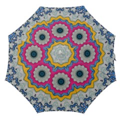 Kaleidoscope Bright Flower Mandala Straight Umbrellas by Pakrebo