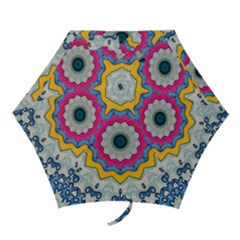 Kaleidoscope Bright Flower Mandala Mini Folding Umbrellas by Pakrebo