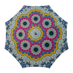 Kaleidoscope Bright Flower Mandala Golf Umbrellas by Pakrebo