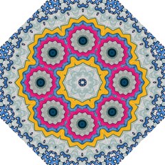 Kaleidoscope Bright Flower Mandala Hook Handle Umbrellas (large) by Pakrebo