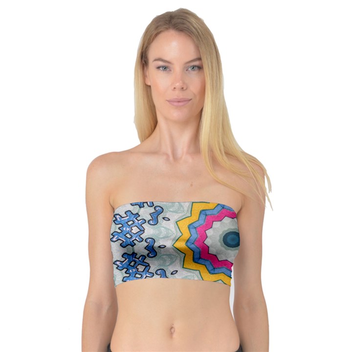 Kaleidoscope Bright Flower Mandala Bandeau Top