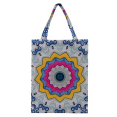 Kaleidoscope Bright Flower Mandala Classic Tote Bag by Pakrebo