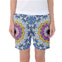 Kaleidoscope Bright Flower Mandala Women s Basketball Shorts View1