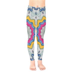 Kaleidoscope Bright Flower Mandala Kids  Legging by Pakrebo