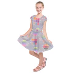 Pastels Shapes Geometric Kids  Short Sleeve Dress by Pakrebo