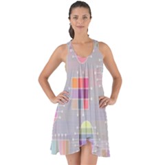 Pastels Shapes Geometric Show Some Back Chiffon Dress by Pakrebo