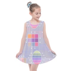 Pastels Shapes Geometric Kids  Summer Dress by Pakrebo