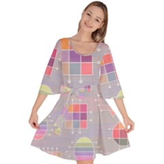 Pastels Shapes Geometric Velour Kimono Dress by Pakrebo