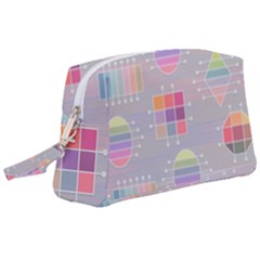 Pastels Shapes Geometric Wristlet Pouch Bag (large)