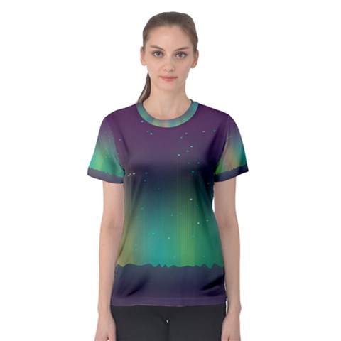 Background Colors Abstract Green Women s Sport Mesh Tee by Pakrebo