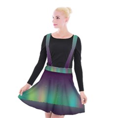 Background Colors Abstract Green Suspender Skater Skirt