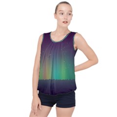 Background Colors Abstract Green Bubble Hem Chiffon Tank Top by Pakrebo