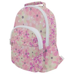 Background Floral Non Seamless Rounded Multi Pocket Backpack