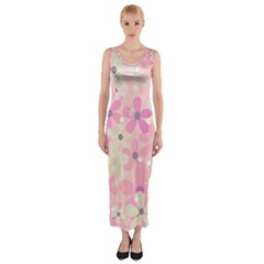 Background Floral Non Seamless Fitted Maxi Dress by Pakrebo