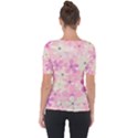 Background Floral Non Seamless Shoulder Cut Out Short Sleeve Top View2