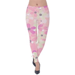 Background Floral Non Seamless Velvet Leggings by Pakrebo