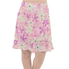 Background Floral Non Seamless Fishtail Chiffon Skirt