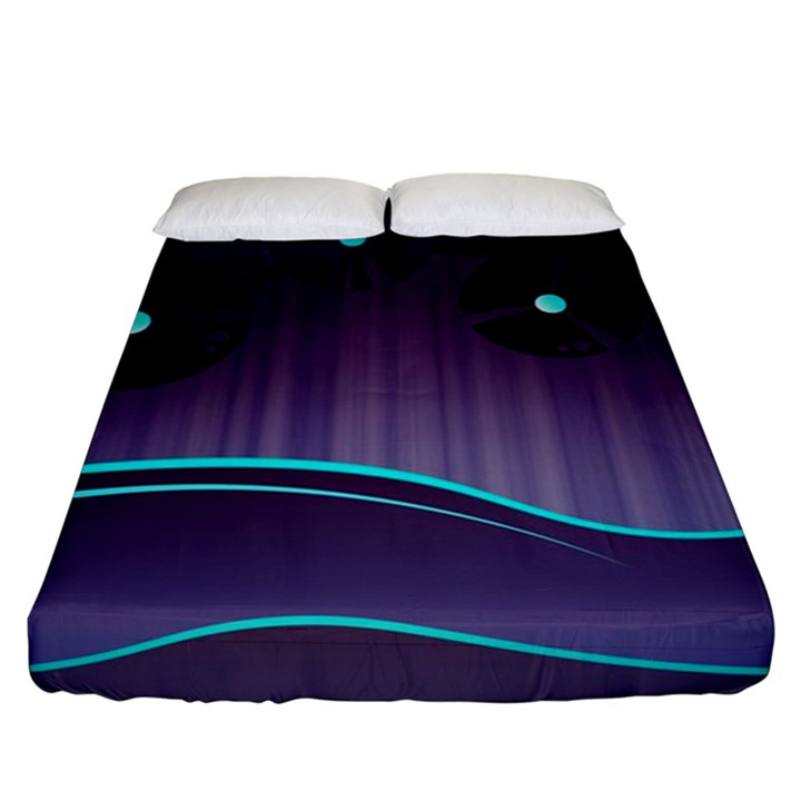 Scenery Sea Full Moon Stylized Fitted Sheet (King Size)