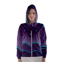 Scenery Sea Full Moon Stylized Women s Hooded Windbreaker by Pakrebo