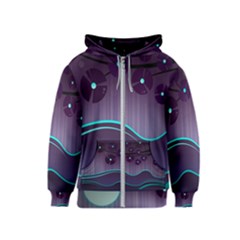 Scenery Sea Full Moon Stylized Kids  Zipper Hoodie by Pakrebo