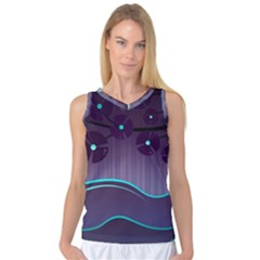 Scenery Sea Full Moon Stylized Women s Basketball Tank Top by Pakrebo