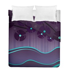 Scenery Sea Full Moon Stylized Duvet Cover Double Side (full/ Double Size) by Pakrebo