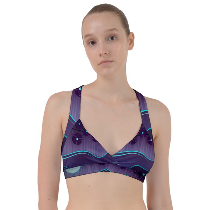 Scenery Sea Full Moon Stylized Sweetheart Sports Bra